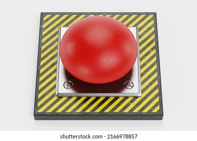 Realistic 3D Render of Emergency Button