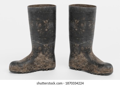 Realistic 3D Render Of Gum Boots