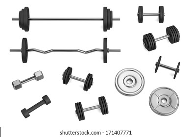 realistic 3d render of lifting weights