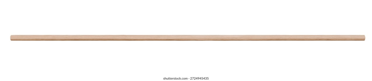realistic 3d render of a long round wooden stick. smooth light beech wood dowel rod isolated for broom handle or curtain rail. natural timber cylinder pole.