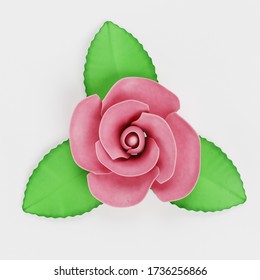 Realistic 3D Render Of Marzipan Rose