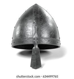 Realistic 3d Render Of Medieval Helmet