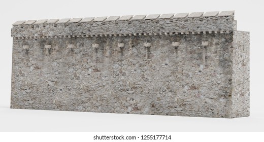 Realistic 3D Render Of Medieval Wall