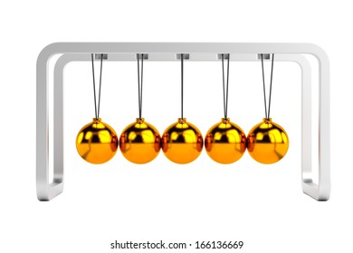 realistic 3d render of newton cradle