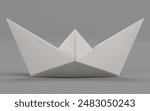 Realistic 3D Render of Paper Boat