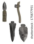 realistic 3d render of prehistoric weapons