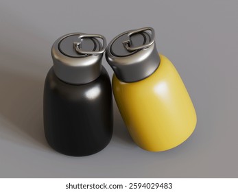 Realistic 3D Render with 3D software Small Mini Vacuum Insulated Water Bottle Portable Leakproof Travel Mug Stainless Steel Cold and Hot Thermal Flask for Kids Children Women School Office Lunch Coffe