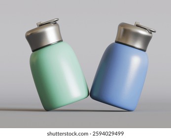 Realistic 3D Render with 3D software Small Mini Vacuum Insulated Water Bottle Portable Leakproof Travel Mug Stainless Steel Cold and Hot Thermal Flask for Kids Children Women School Office Lunch Coffe