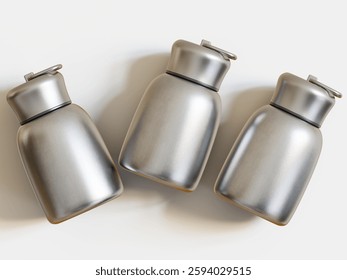 Realistic 3D Render with 3D software Small Mini Vacuum Insulated Water Bottle Portable Leakproof Travel Mug Stainless Steel Cold and Hot Thermal Flask for Kids Children Women School Office Lunch Coffe