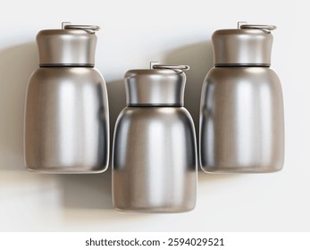 Realistic 3D Render with 3D software Small Mini Vacuum Insulated Water Bottle Portable Leakproof Travel Mug Stainless Steel Cold and Hot Thermal Flask for Kids Children Women School Office Lunch Coffe