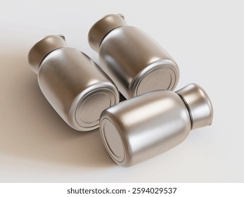 Realistic 3D Render with 3D software Small Mini Vacuum Insulated Water Bottle Portable Leakproof Travel Mug Stainless Steel Cold and Hot Thermal Flask for Kids Children Women School Office Lunch Coffe