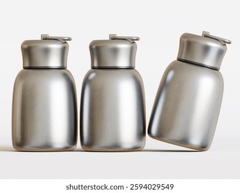 Realistic 3D Render with 3D software Small Mini Vacuum Insulated Water Bottle Portable Leakproof Travel Mug Stainless Steel Cold and Hot Thermal Flask for Kids Children Women School Office Lunch Coffe