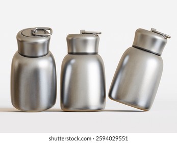 Realistic 3D Render with 3D software Small Mini Vacuum Insulated Water Bottle Portable Leakproof Travel Mug Stainless Steel Cold and Hot Thermal Flask for Kids Children Women School Office Lunch Coffe