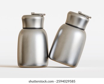 Realistic 3D Render with 3D software Small Mini Vacuum Insulated Water Bottle Portable Leakproof Travel Mug Stainless Steel Cold and Hot Thermal Flask for Kids Children Women School Office Lunch Coffe