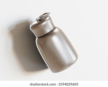 Realistic 3D Render with 3D software Small Mini Vacuum Insulated Water Bottle Portable Leakproof Travel Mug Stainless Steel Cold and Hot Thermal Flask for Kids Children Women School Office Lunch Coffe