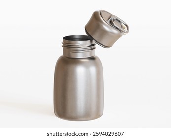 Realistic 3D Render with 3D software Small Mini Vacuum Insulated Water Bottle Portable Leakproof Travel Mug Stainless Steel Cold and Hot Thermal Flask for Kids Children Women School Office Lunch Coffe