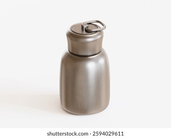 Realistic 3D Render with 3D software Small Mini Vacuum Insulated Water Bottle Portable Leakproof Travel Mug Stainless Steel Cold and Hot Thermal Flask for Kids Children Women School Office Lunch Coffe