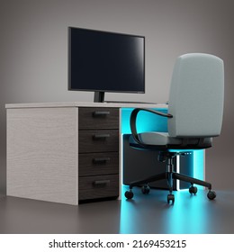 Realistic 3D Render of Workstation with PC