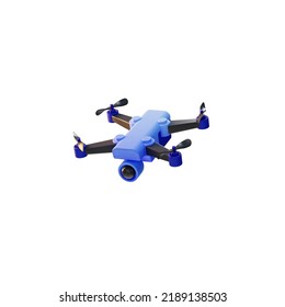 Realistic 3d rendering of drone icon on isolated white background