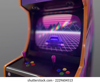 Realistic 3D Rendering Generic Arcade Machine
