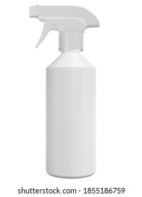 Realistic 3D Spray Bottle Mock Up Template On White Background.3D Rendering,3D Illustration.Copy Space