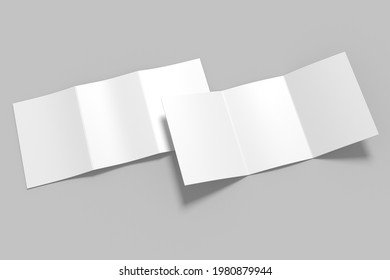 Realistic A5 Trifold Brochure Blank Mockup