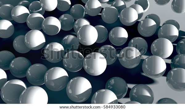 Realistic Balls Lie On Floor 3d Stock Illustration 584933080