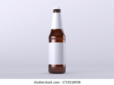 Realistic Beer Bottle Label Mockup. 3d Render