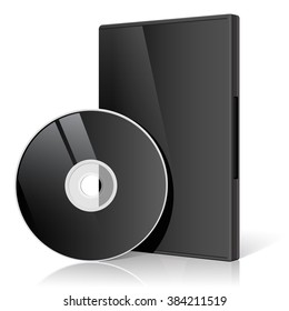 Realistic Black Case For DVD Or CD Disk With Disk.