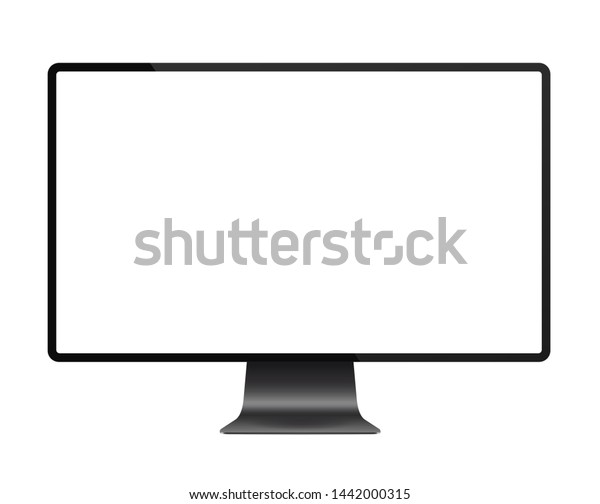 現代的な黒い薄いフレームディスプレイのコンピュータモニタのイラスト