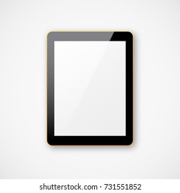 Realistic Black Tablet Mock Up Template With Blank White Screen In Colorful Case