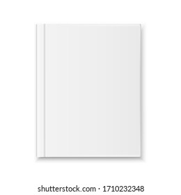  realistic Blank book cover top view isolated