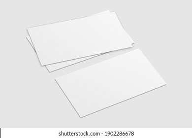 Realistic Blank Business Card Illustration For Mockup. 3D Render.