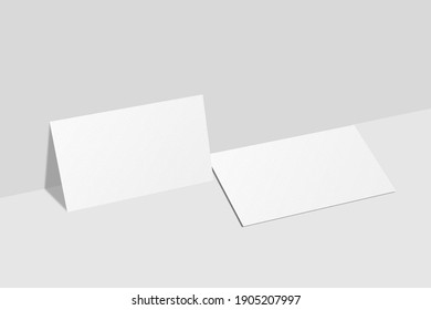 Realistic Blank Business Card Illustration For Mockup. 3D Render.