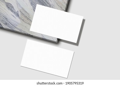 Realistic Blank Business Card Illustration For Mockup. 3D Render.