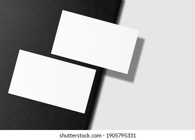 Realistic Blank Business Card Illustration For Mockup. 3D Render.