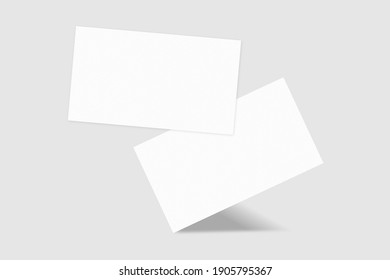 Realistic Blank Business Card Illustration For Mockup. 3D Render.