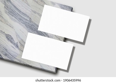 Realistic Blank Business Card Illustration For Mockup. 3D Render.