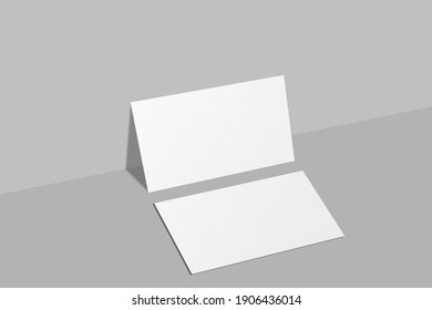 Realistic Blank Business Card Illustration For Mockup. 3D Render.