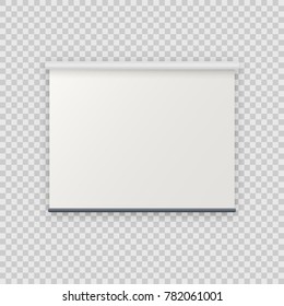 Realistic Blank Empty Projection Screen Projector Board Mockup Template