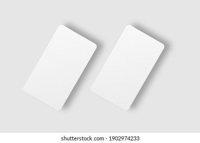 Realistic Blank Rounded Corner Business Card Illustration For Mockup. 3D Render.