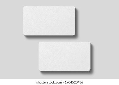 Realistic Blank Rounded Corner Business Card Illustration For Mockup. 3D Render.