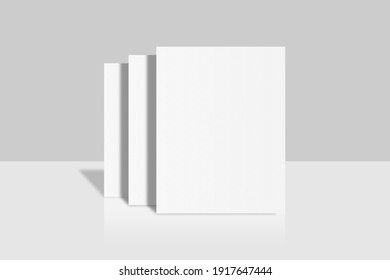 Realistic Blank US Letter Flyer Brochure For Mockup. Paper Or Poster Illustration. 3D Render.