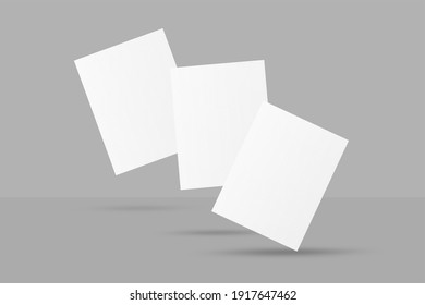 Realistic Blank US Letter Flyer Brochure For Mockup. Paper Or Poster Illustration. 3D Render.