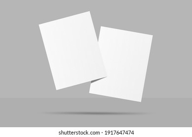 Realistic Blank US Letter Flyer Brochure For Mockup. Paper Or Poster Illustration. 3D Render.