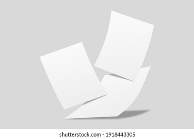 Realistic Blank US Letter Flyer Brochure For Mockup. Paper Or Poster Illustration. 3D Render.