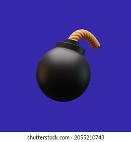 Realistic Bomb Icon, 3d Rendering