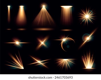 Realistic bright light effects set