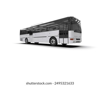 Realistic bus isolated on background. 3d rendering - illustration