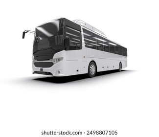 Realistic bus isolated on background. 3d rendering - illustration